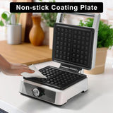 Máquina de Waffles 2 Rebanadas, Antidesbordamiento, 1200W