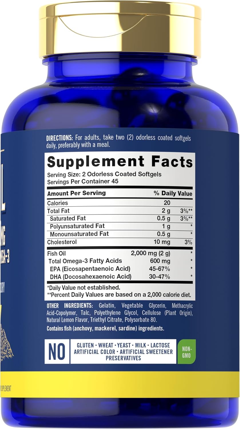 Aceite de Pescado Carlyle 2000mg Omega 3 90 cápsulas