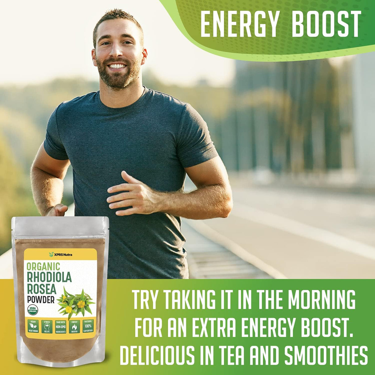 Suplementos  Polvo orgánico de Rhodiola Rosea potenciador