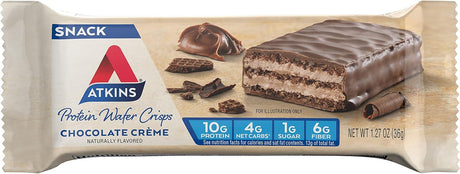 Obleas fritas de proteína sabor chocolate, alta en fibra, 5u