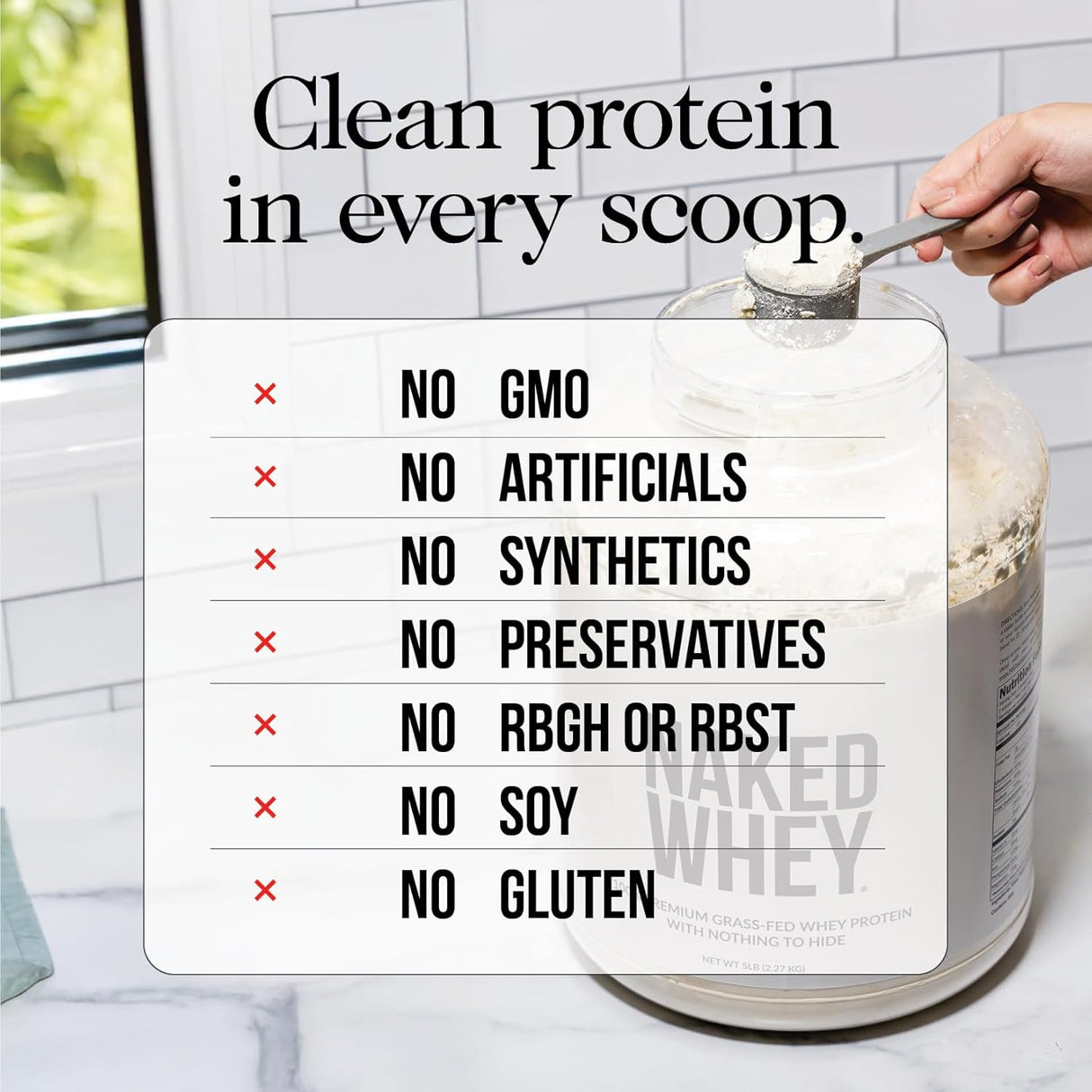 Proteína de Suero Naked Vanilla 1Lb, 3 Ingredientes Naturales