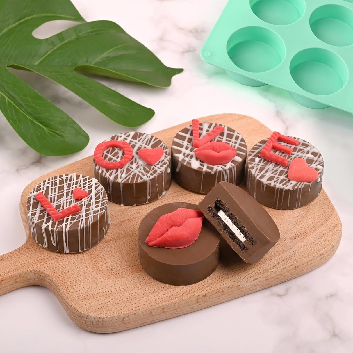 Moldes redondos de silicona para galletas y dulces