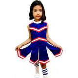 Disfraces de animadora para niñas talla XL azul con rojo