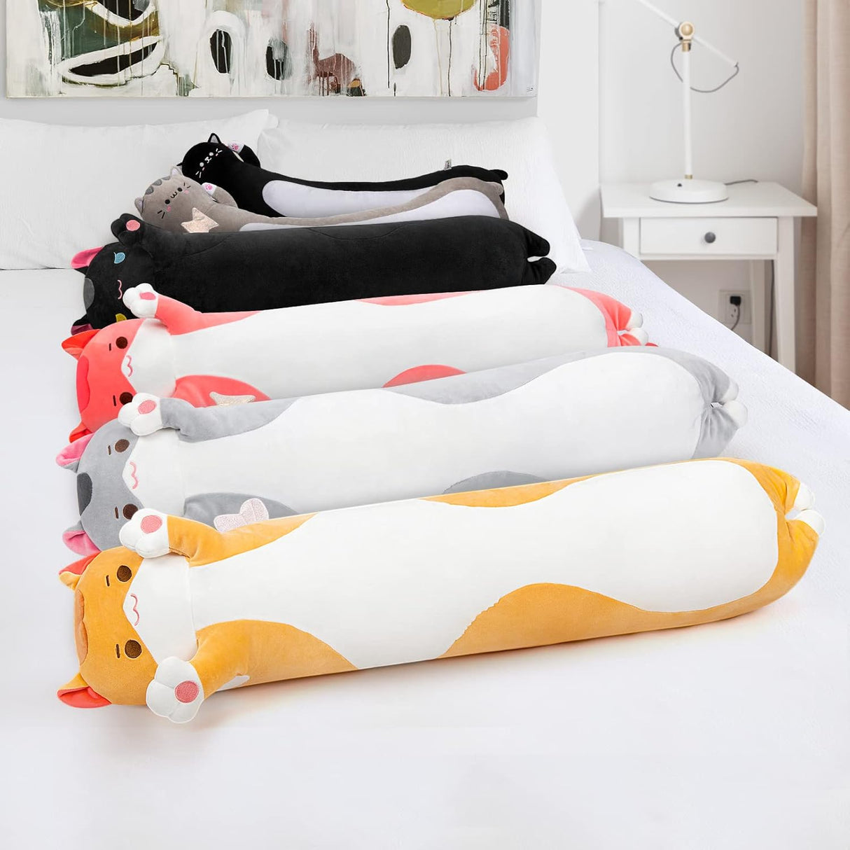 Peluche de Almohada corporal lindo gato marrón