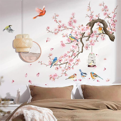 Stickers de Pared Wondever Flores de Cerezo para Dormitorio
