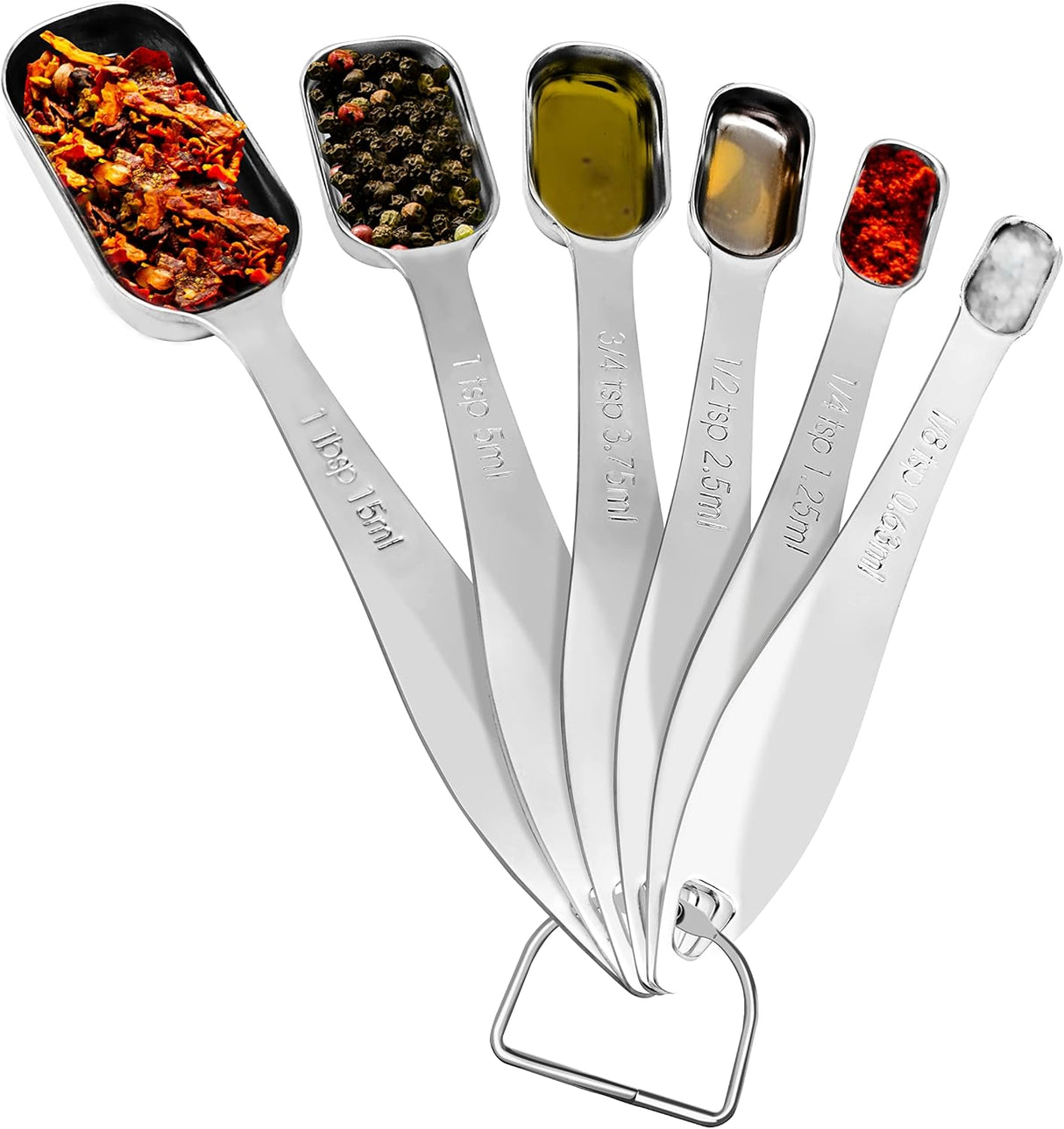 Cucharas Medidoras Juego de 6 de metal NutriChef NCMMS6