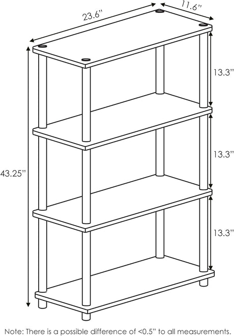 Estante Multipropósito Furinno 4 Niveles, Tubos Redondos, Modelo