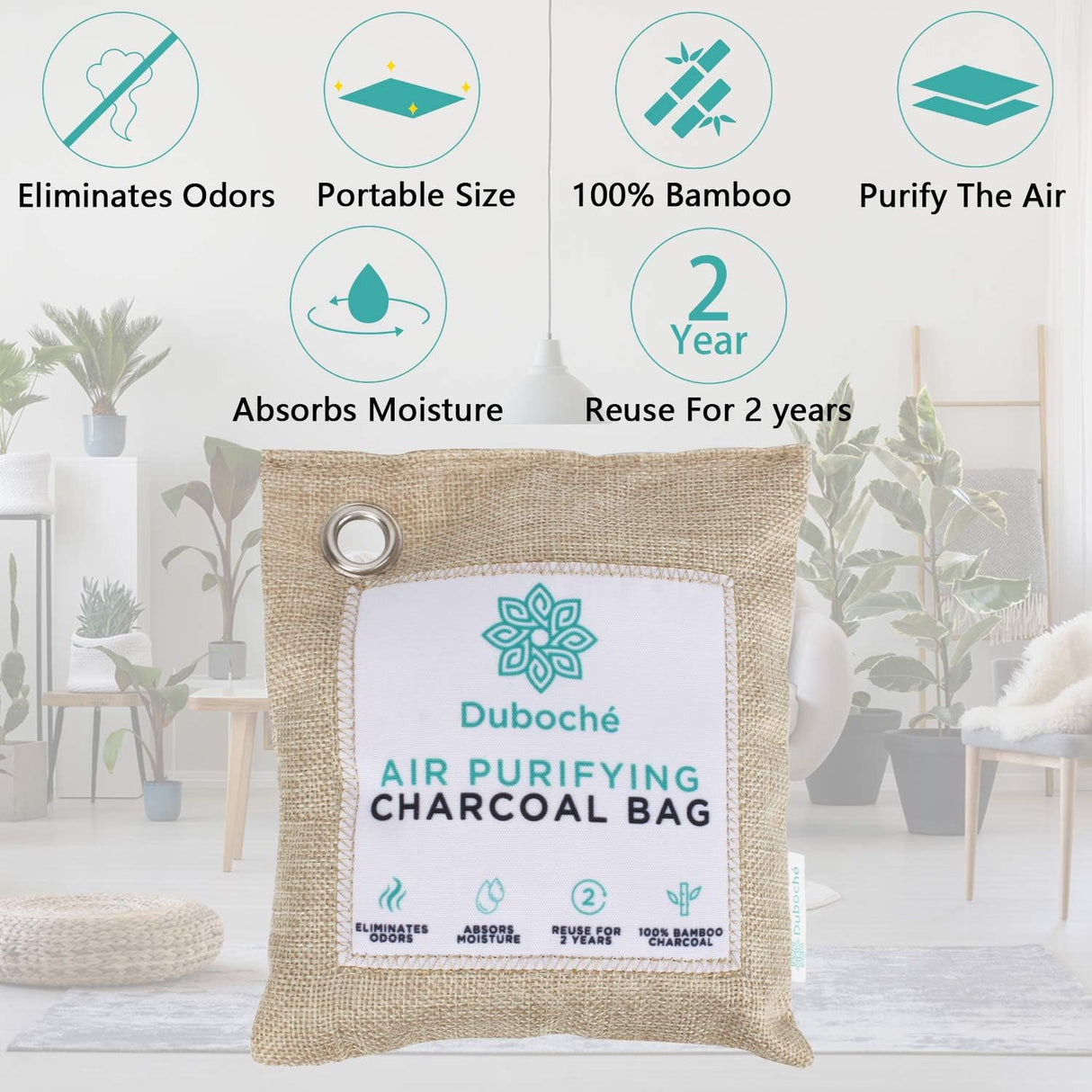 Bolsas de Carbón de Bambú Duboché, 8 Piezas, Purificadoras