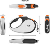 Correa retráctil para perro, Blanco/Naranja T007K TUG