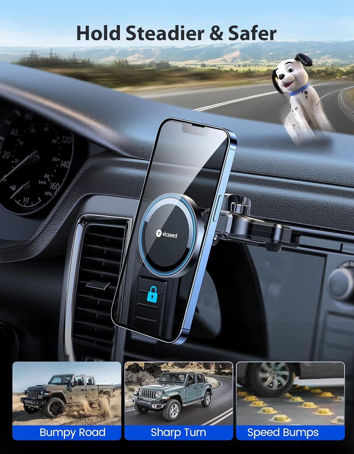 VICSEED Soporte  magnético para automóvil CD