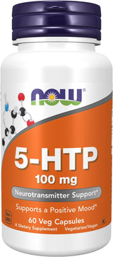 Suplemento 5-HTP 100 mg de NOW Foods, 60 cápsulas veganas