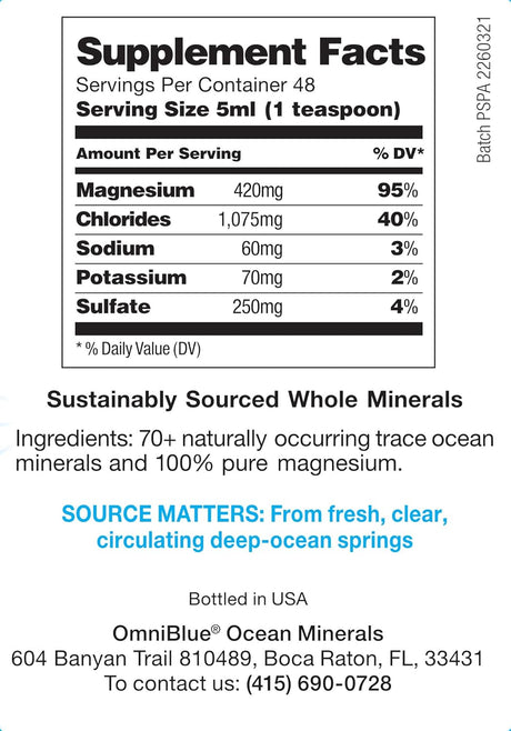 Suplemento Ocean Minerals  Electrolitos oceánicos 100% 8 oz
