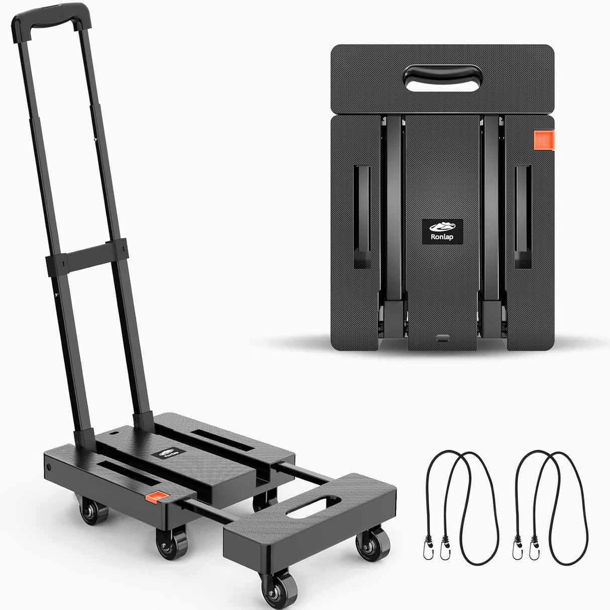 Carretilla Plegable Ronlap, Capacidad 500lbs, 6 Ruedas, Modelo