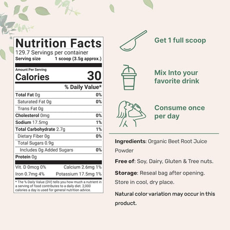 Suplemento Micro Ingredients Polvo de raíz de remolacha 1 Lb
