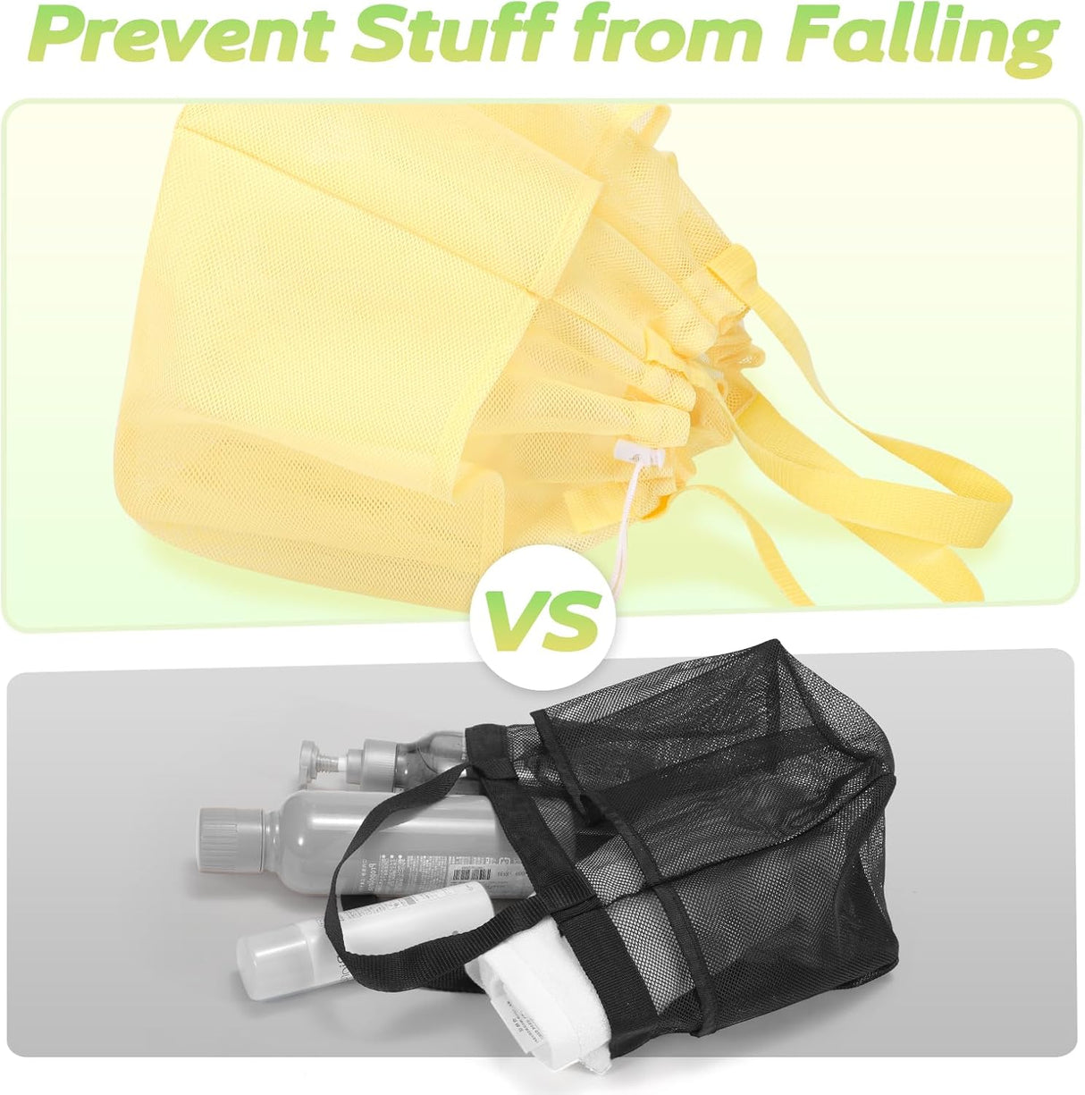 Portable Mesh Shower Caddy with Drawstring for Dorms & Travel