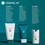Limpiador facial, exfoliante y crema de día hidratante