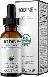 Codeage gotas de yodo orgánico certificado USDA 250 mcg 2oz