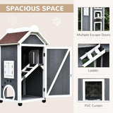 Casa para Gatos PawHut 43 con Hamaca, 3 Pisos, Resistente