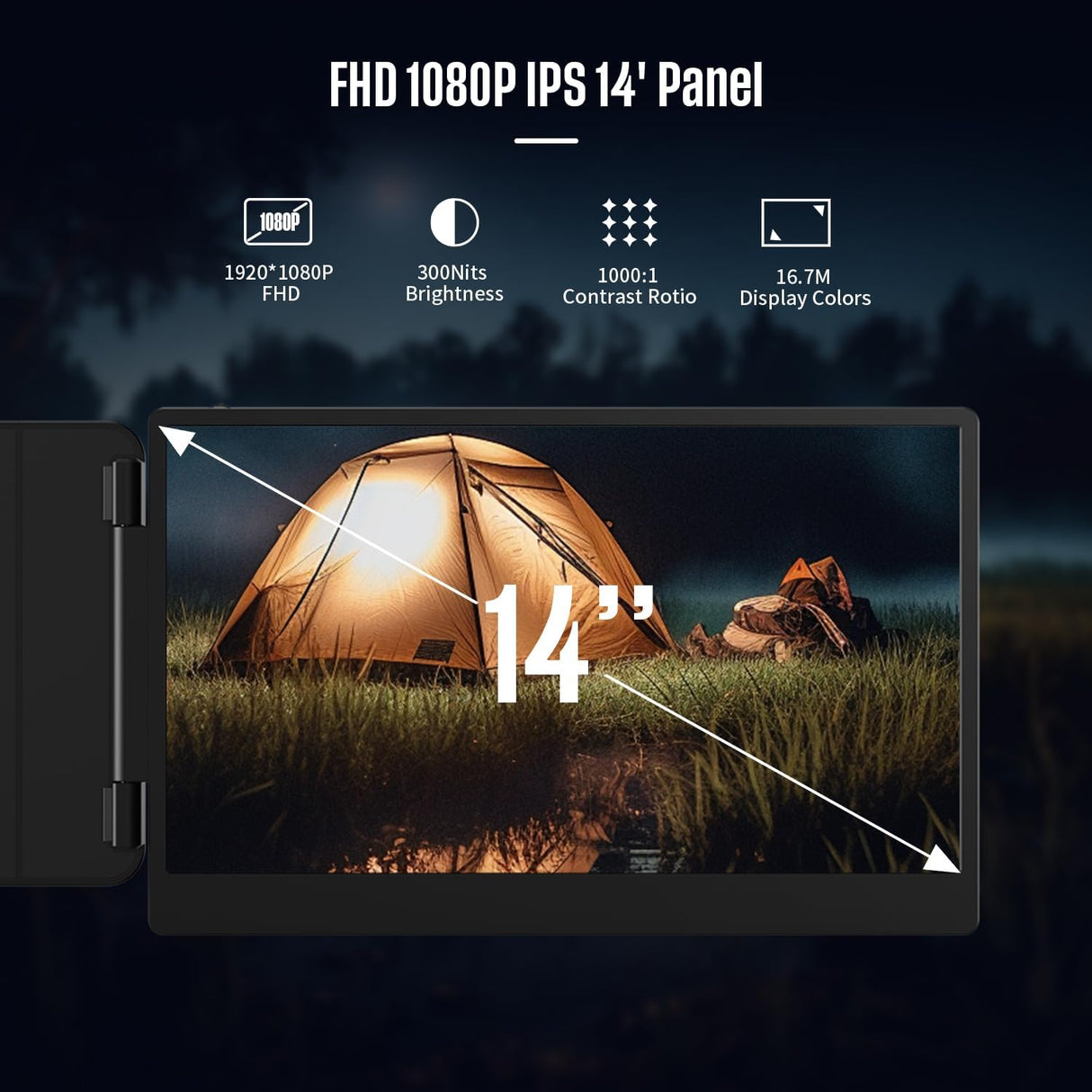Extensor de Pantalla 14 FHD IPS, Monitor Portátil para Laptop