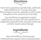 Suplementos Alimenticios Supositorios vaginales ácido bórico