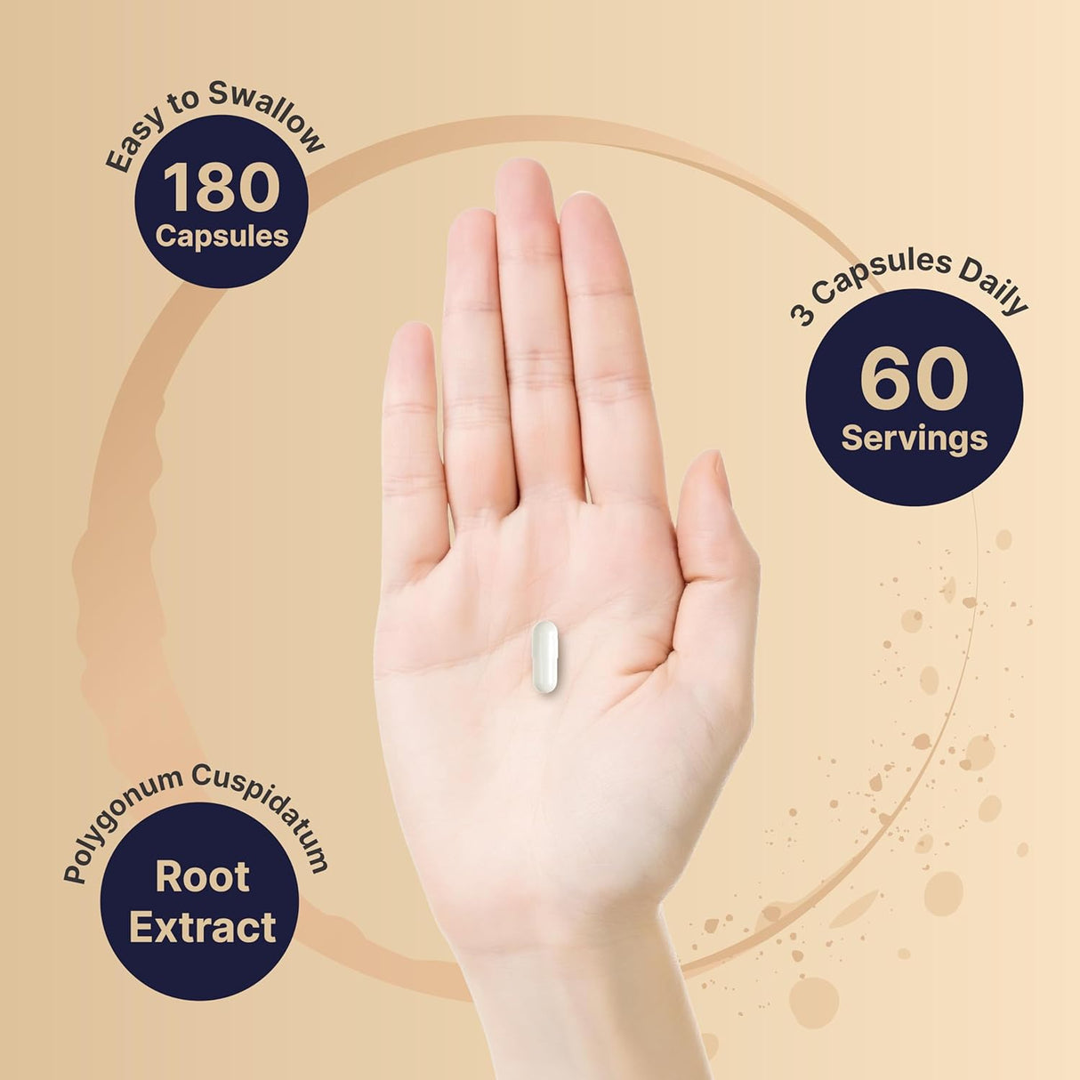 Suplemento de resveratrol de 1000 mg por porción, 180 cápc