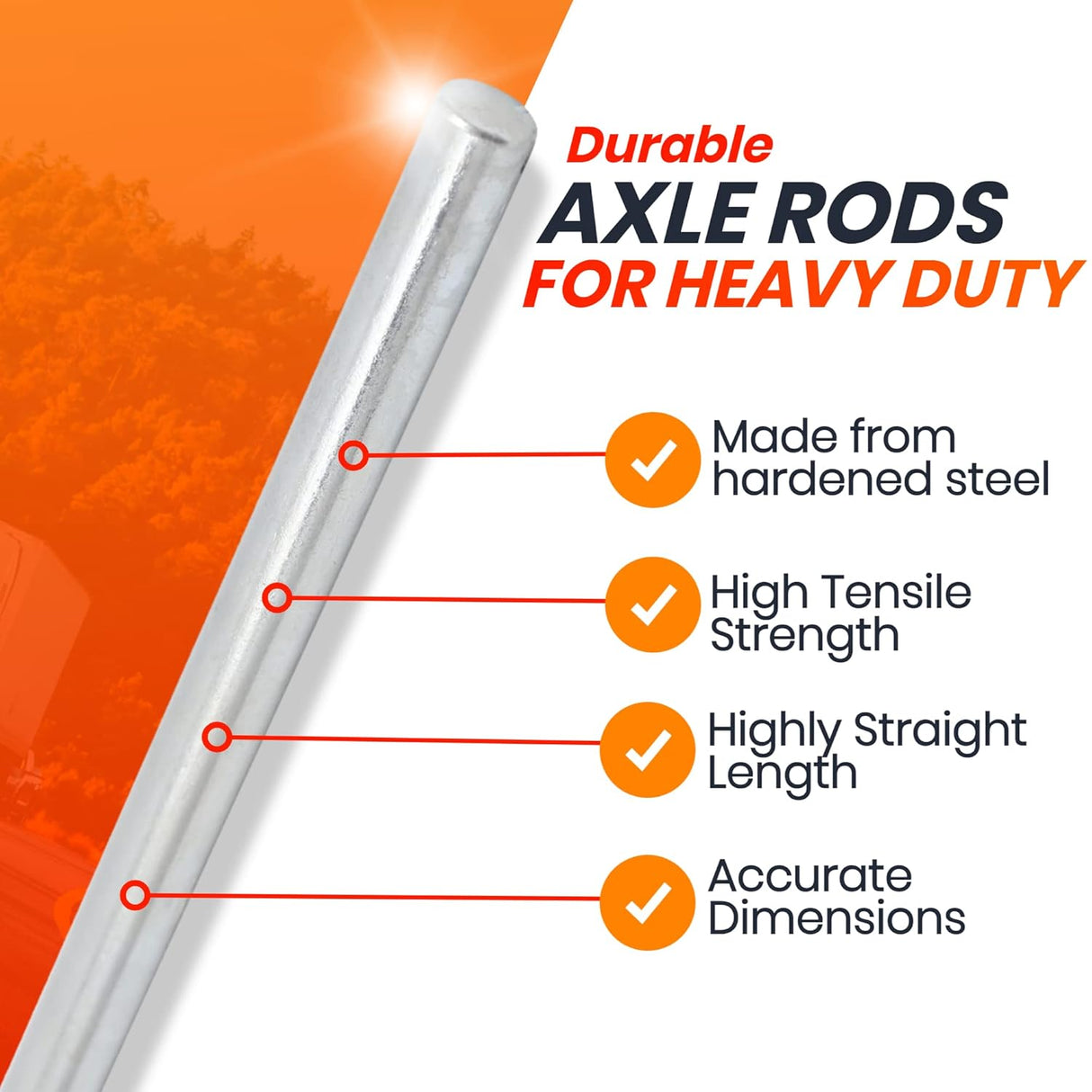 Barras de Acero Zincadas AR-PRO 5/8” x 36” para Carretillas 4005BC