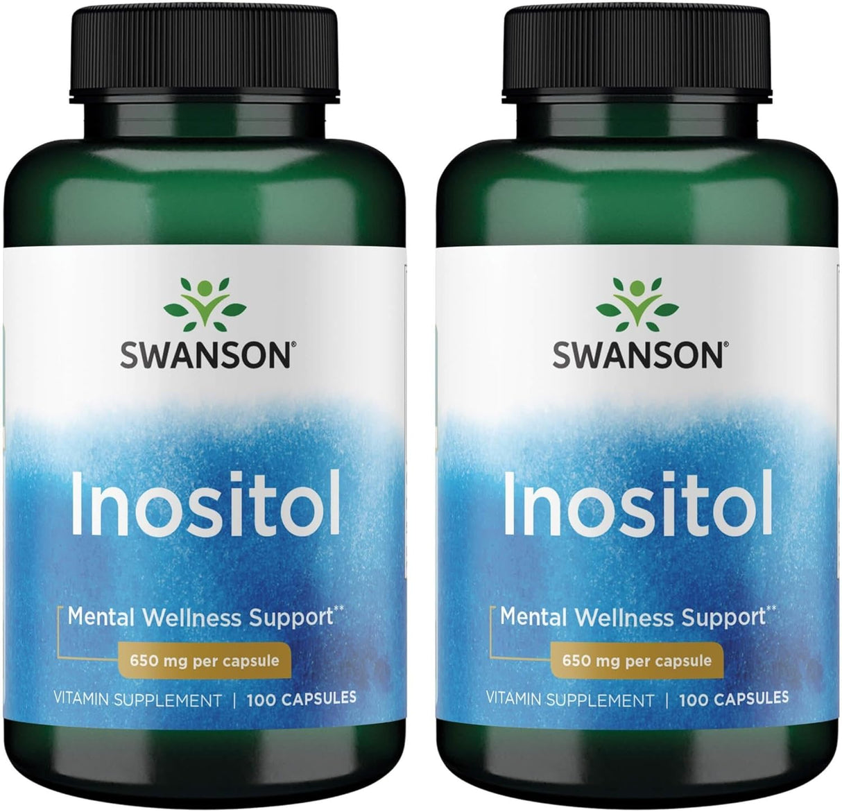 Swanson Inositol 650 mg 100 Cápsulas (2 Pack)