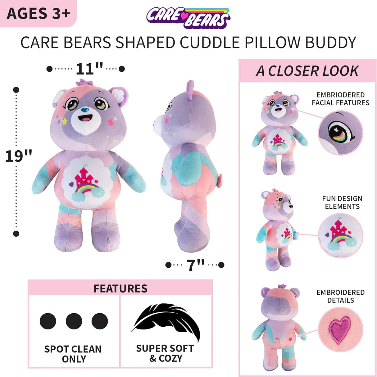 Almohada de Peluche Suave y Tierno para Niños de Osos Cariñosos