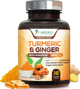 Suplemento Cúrcuma con BioPerine &amp; Jengibre 1950mg