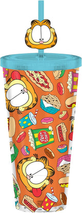 Vaso Frío 24oz con Tapa y Popote Silver Buffalo Garfield