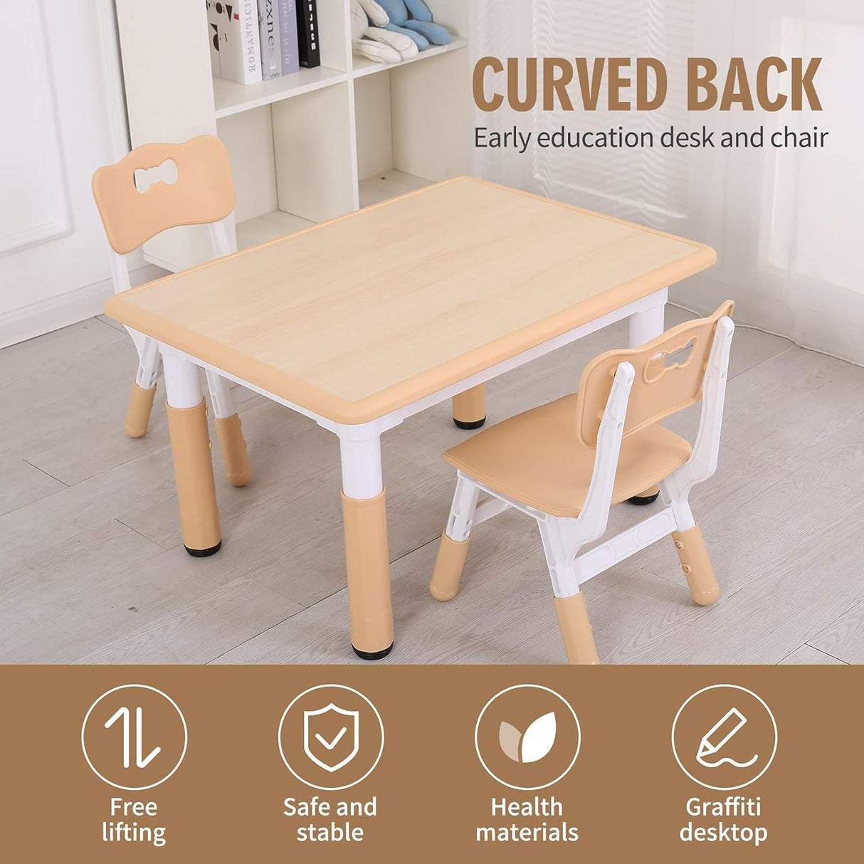 Juego de mesa y sillas de plástico para niños