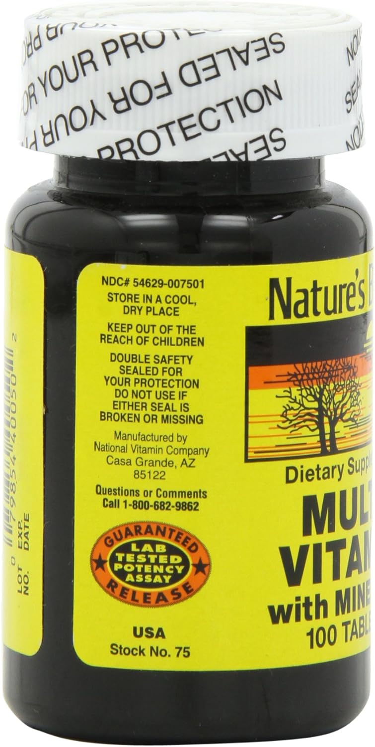 Multivitamínico NAT B de Nature's Blend, 100 tabletas, surtido