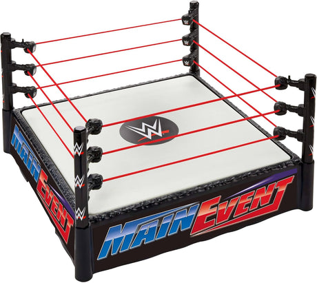 Anillo WWE Mattel con etiquetas, resorte, tensión y Main Event/RAW