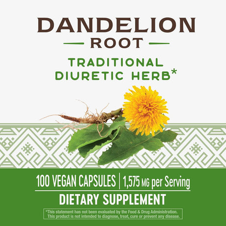 Suplementos Raíz de diente de león de 525 mg. 100 cápsulas
