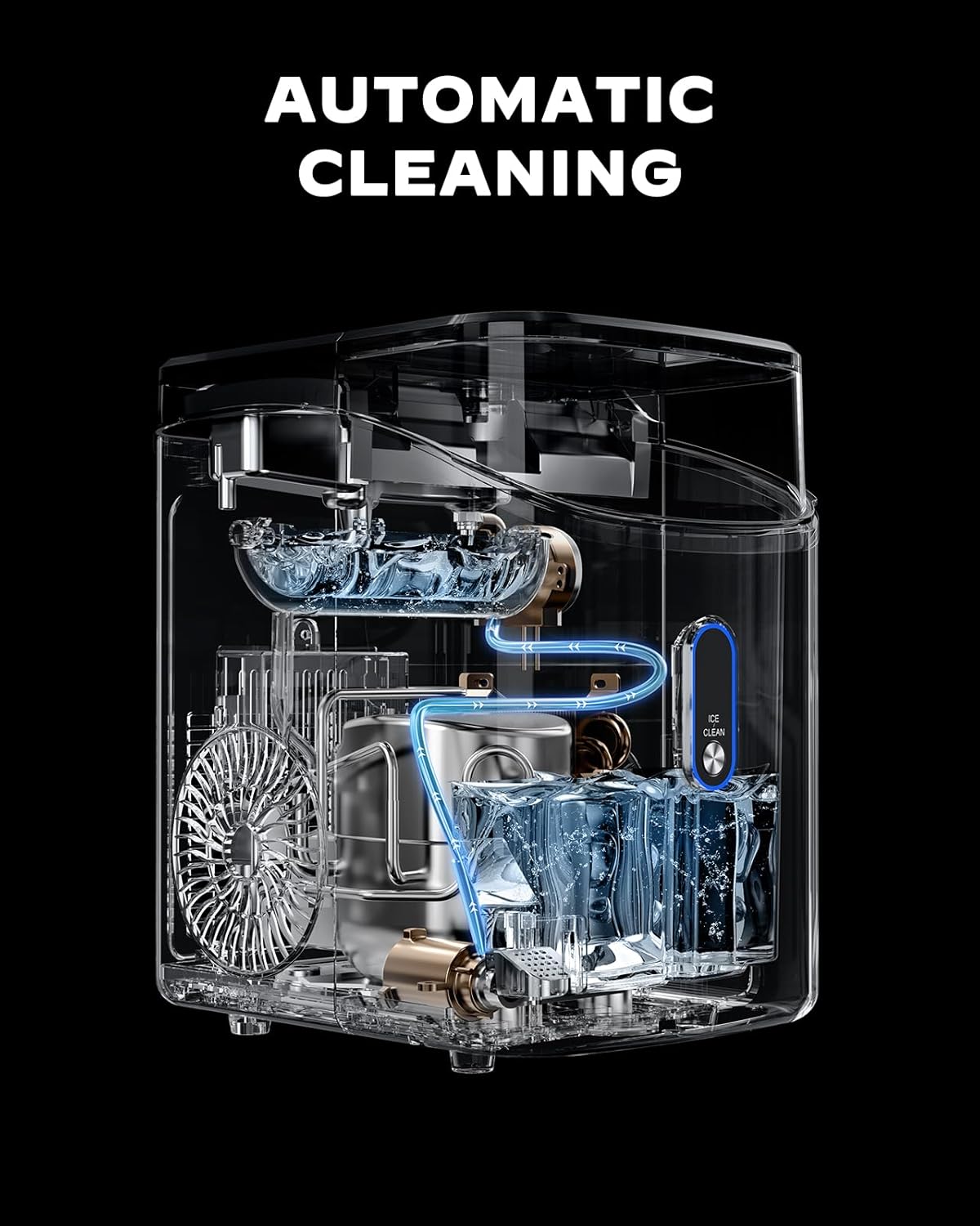 Máquina de Hielo Silonn, Hielo de Pebble, 33lbs/24H, WiFi