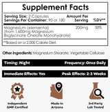 Suplemento de Magnesio Glycinato Nootropics Depot 180 cápsulas