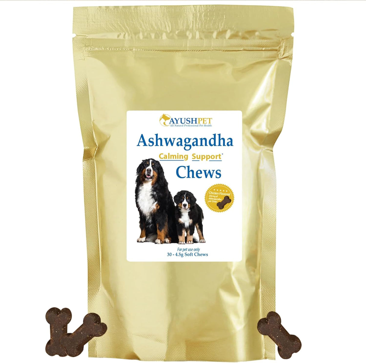 Ayush Pet Chews Calmantes Ayurvédicos para Mascotas 30 Unidades