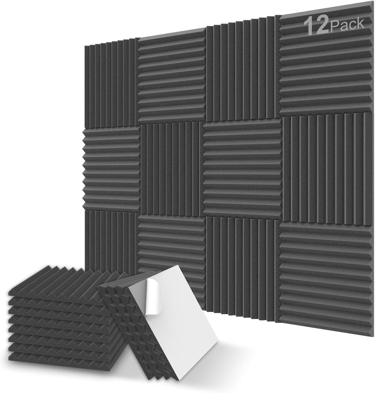 Paneles Acústicos JBER 12 Pck, 1 x 12 x 12, Autoadhesivos