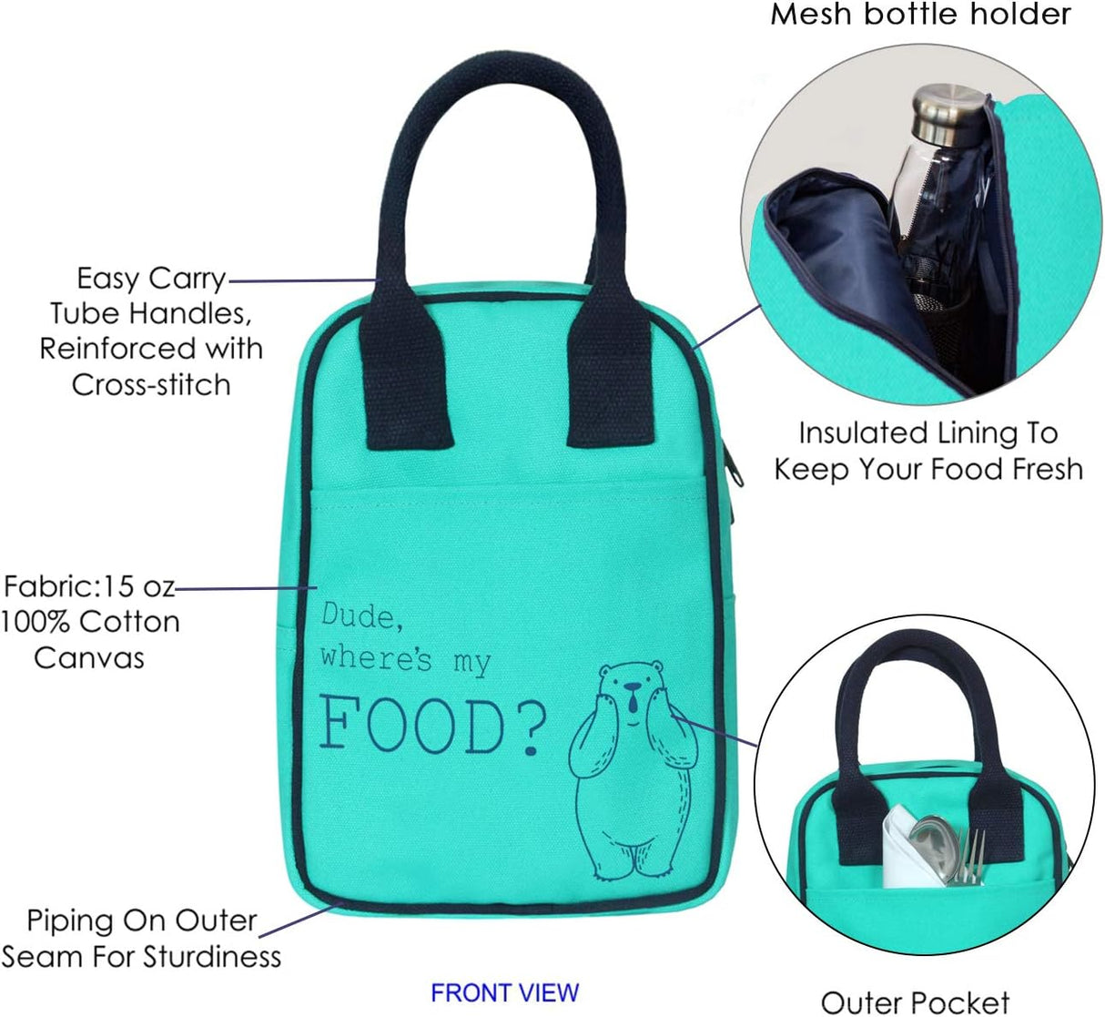 Bolsa Térmica Almuerzo Adultos, Aislante para Trabajo