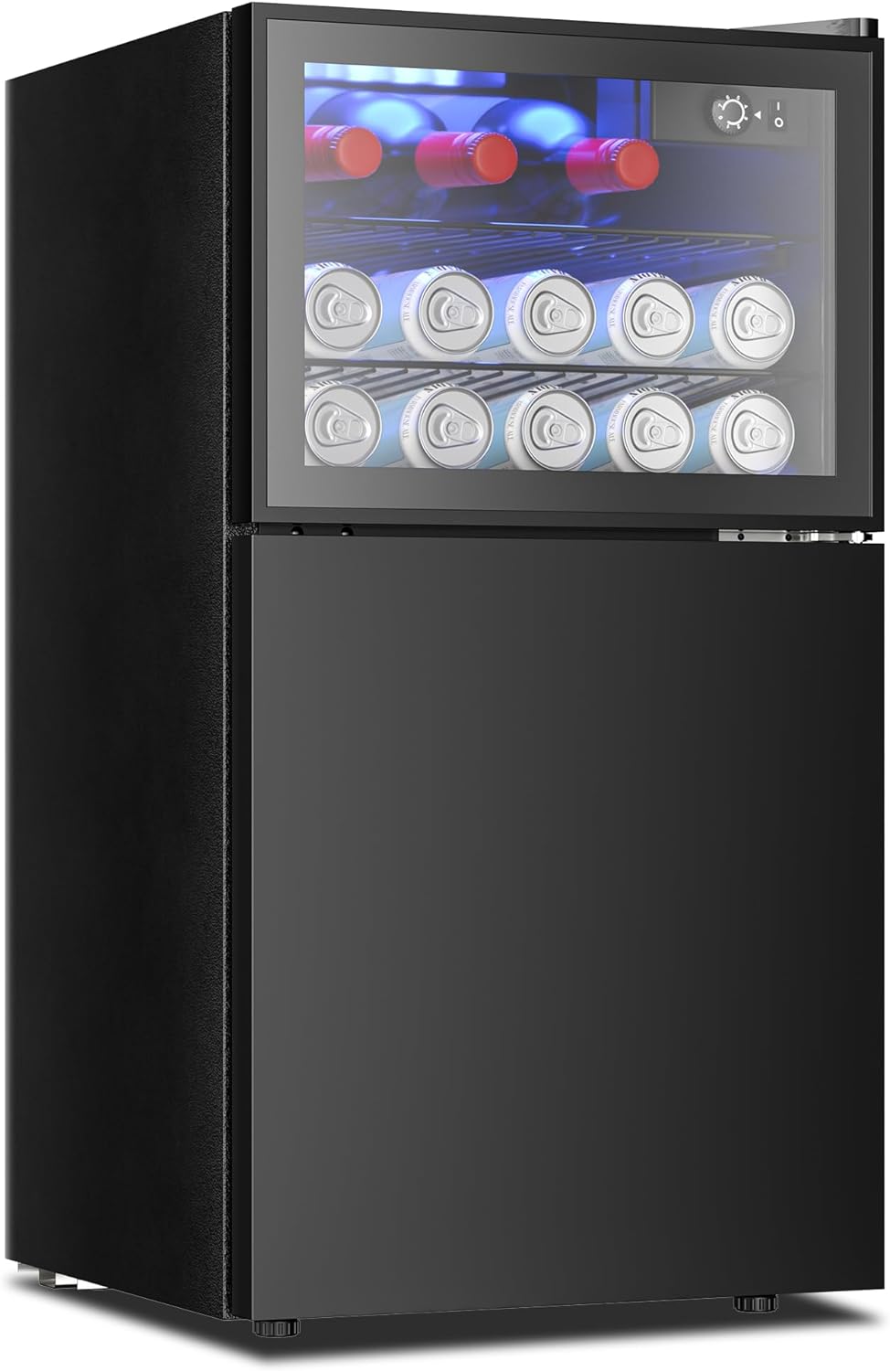 Mini refrigerador de doble puerta con congelador EUHOMY