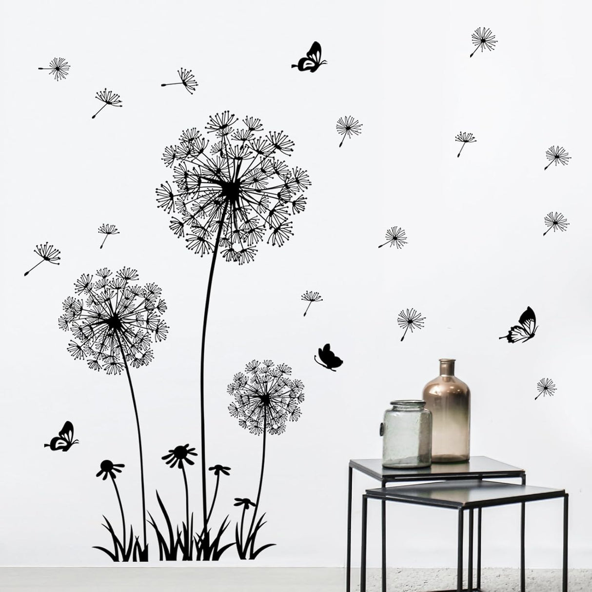 Pegatinas de Pared Dandelion de Supzone con Flores y Mariposas
