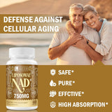 Suplemento liposomal NAD+ 750 mg de capacidad True NAD+ 60u