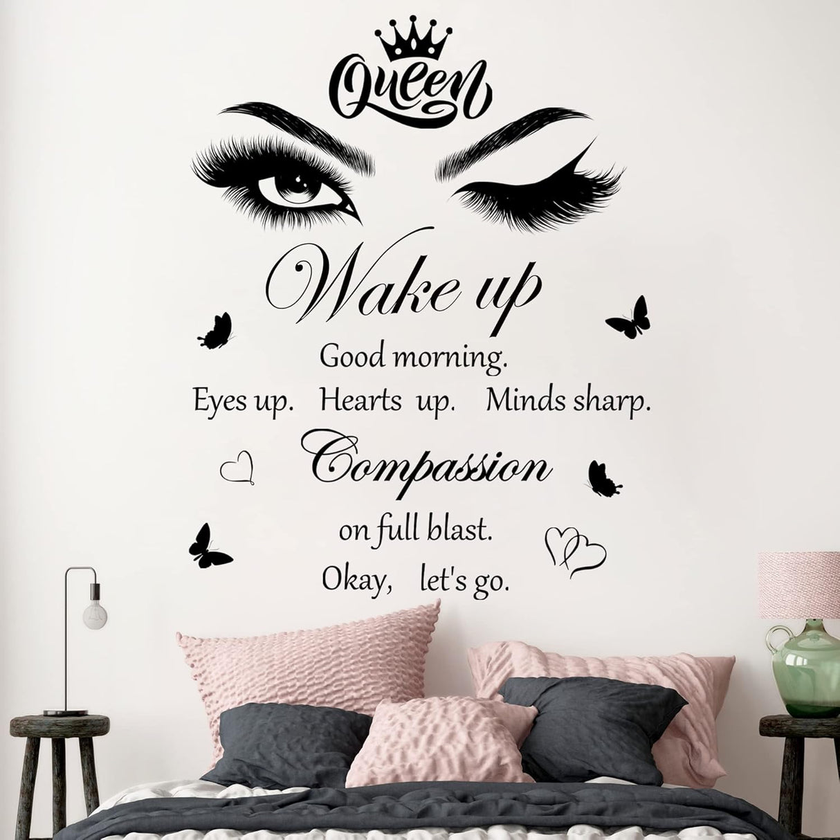 Vinilo Inspiracional Ojos Pestañas Decoración Pared para Mujeres