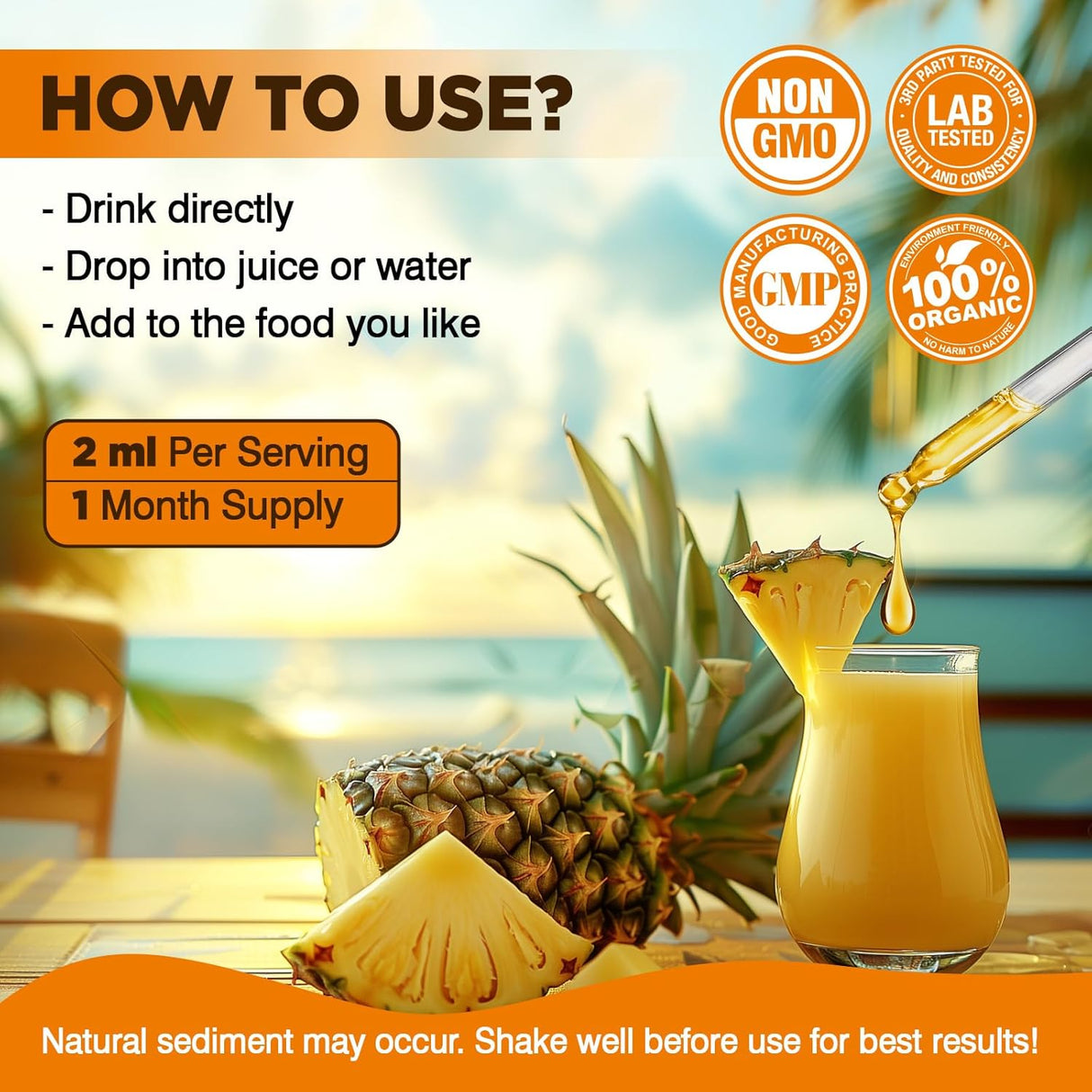Liposomal Quercetina con Bromelina, 8 en 1, 2oz