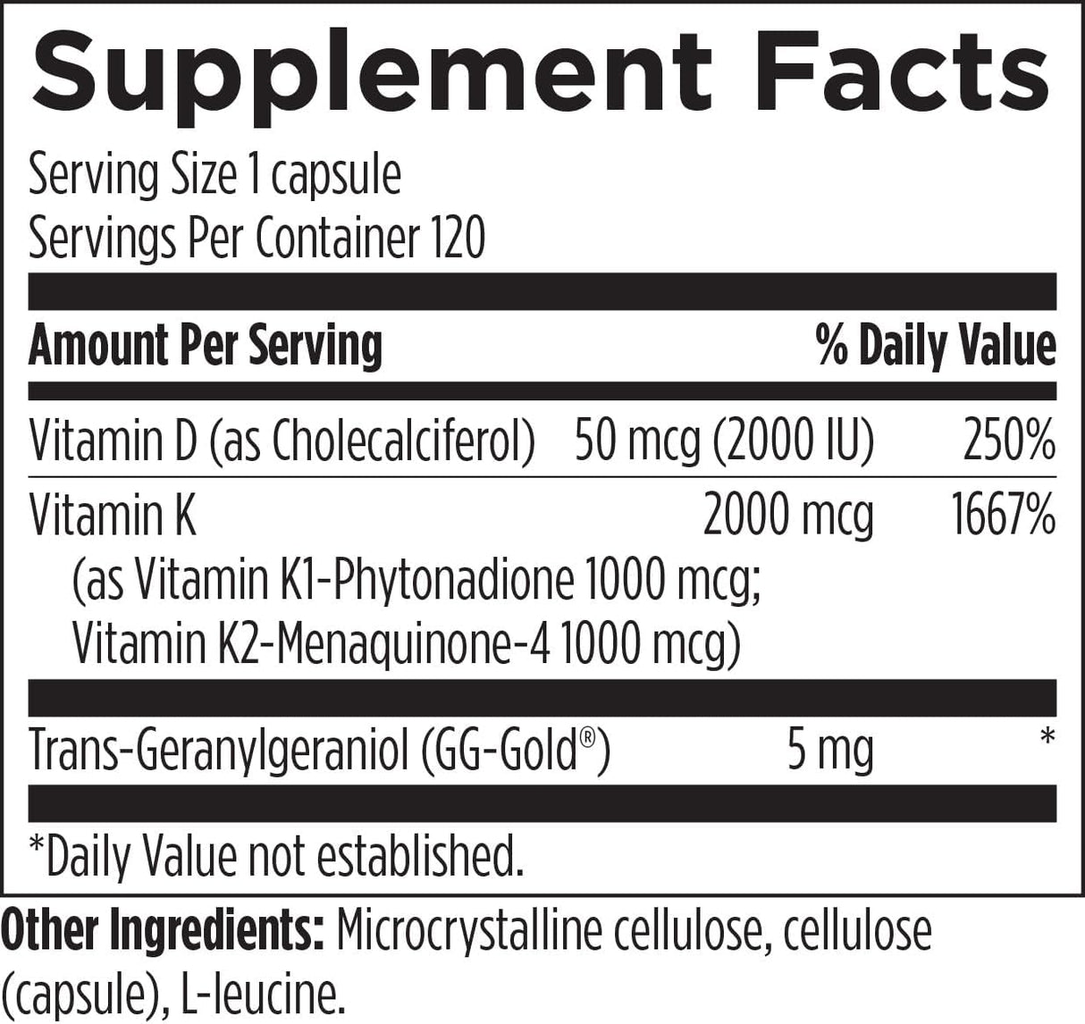 Vitamina D K Synergy - Salud Ósea, Moods - 120 Cápsulas