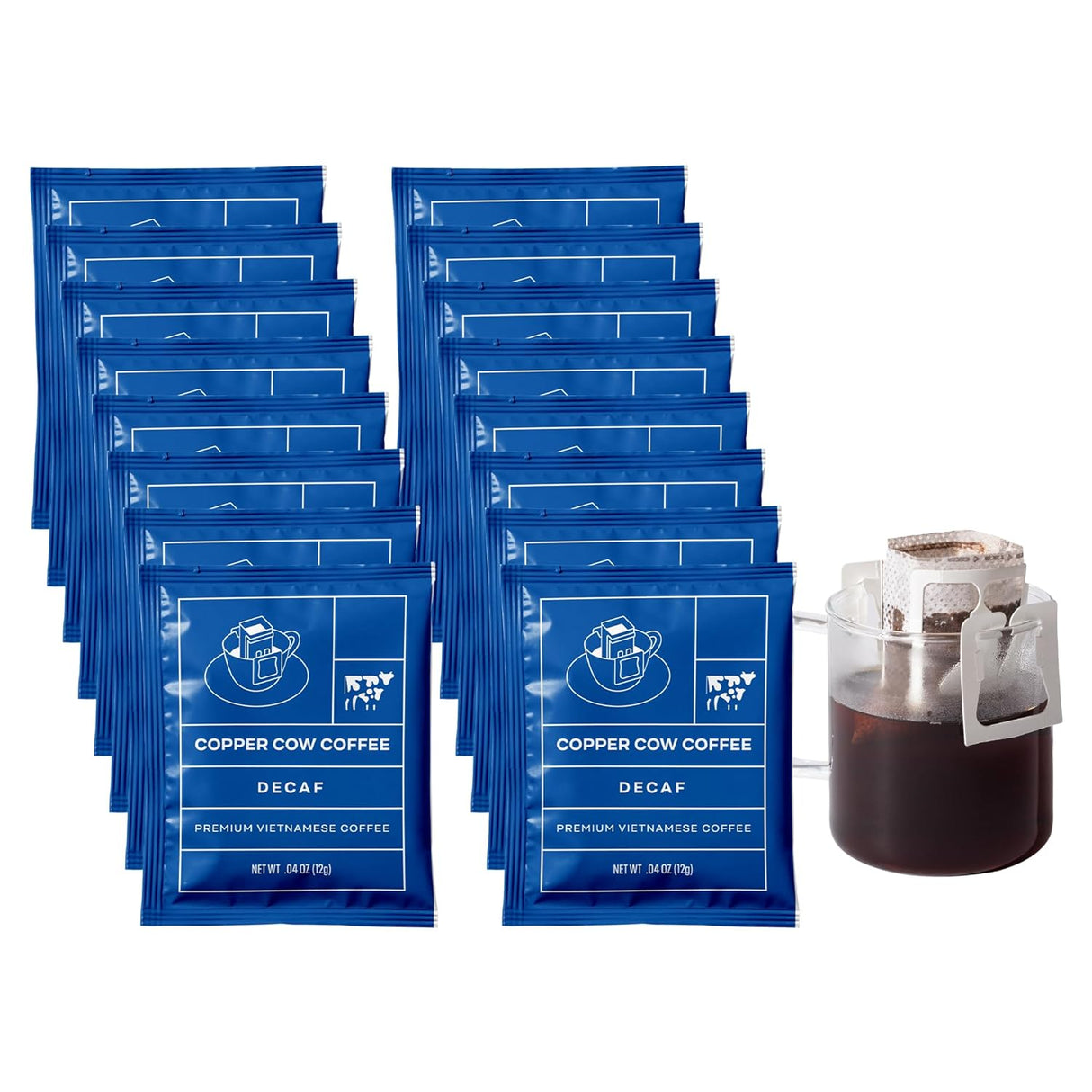 Café Vietnamita Decaf Copper Cow Coffee Sencillo Vainilla 16 uds