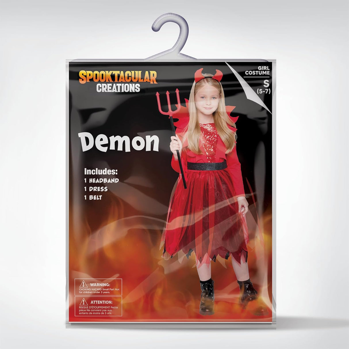 Disfraz de Diablo para Niña, Spooktacular Creations, Cuernos, Modelo 2023