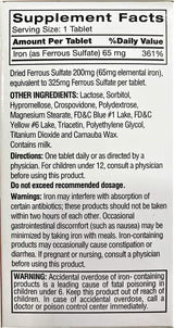 Suplementos Feosol de hierro sulfato ferroso  325 mg