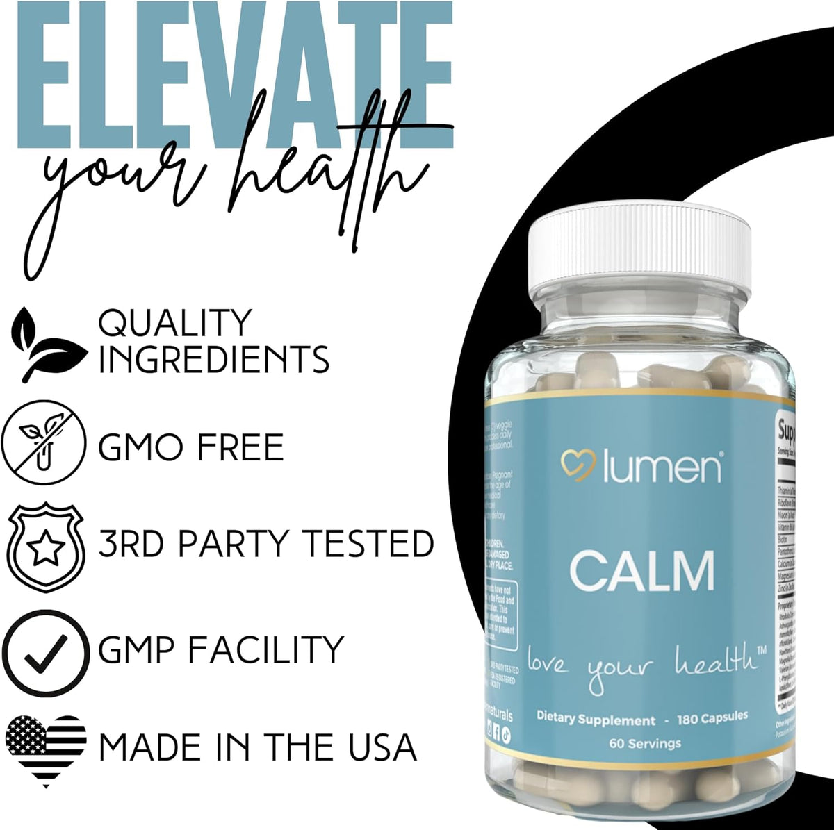 Calm para Mujer – 1200mg, Ashwagandha, 180 cápsulas