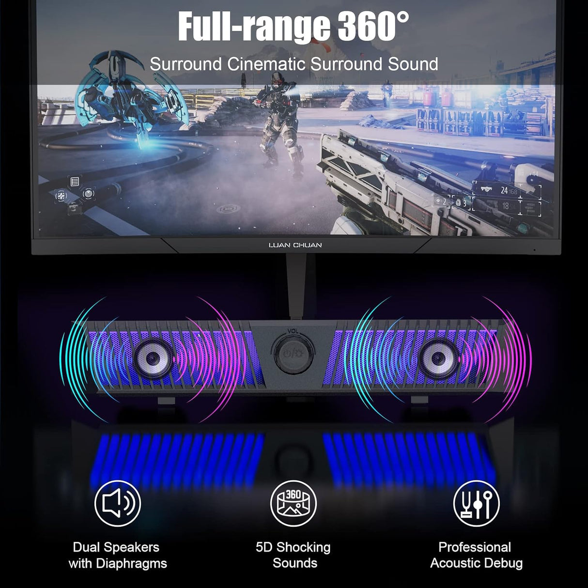 Altavoces de computadora estéreo de alta fidelidad  USB